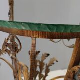Entryway Mirror and Brass and Glass Console by Pierluigi Colli with Floral Frame