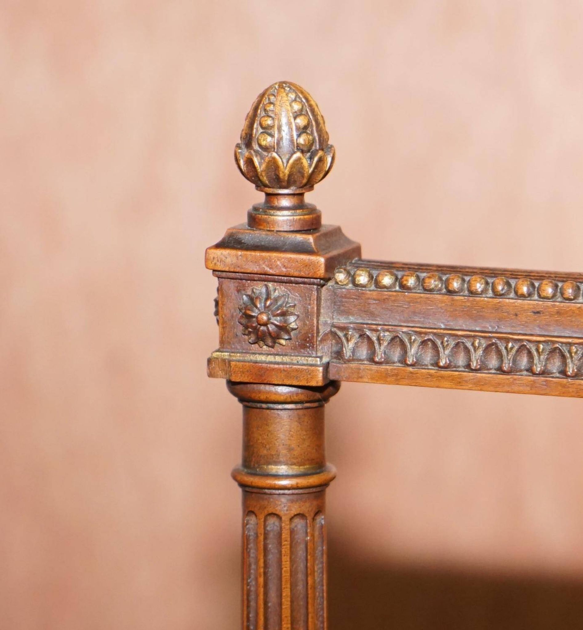 Pair of Carved Golden Wood Accent Chairs