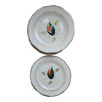 Set of longwy dessert plates