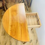 Biedermeier half-moon folding table in blond wood