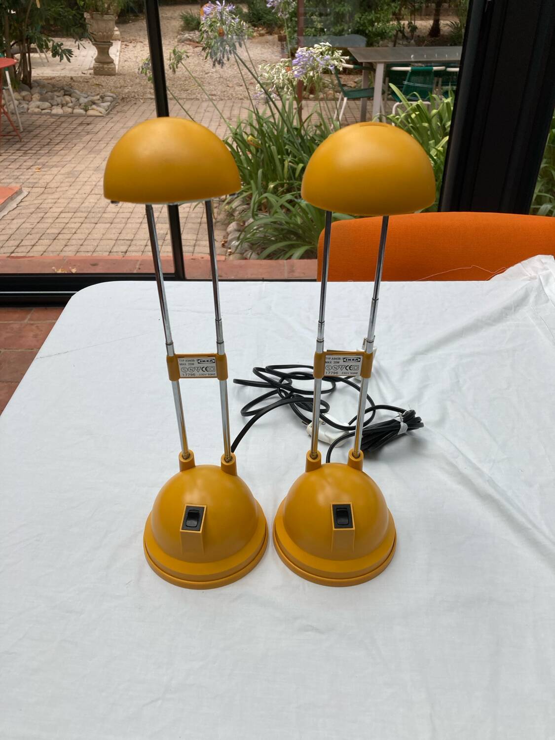 Lot 2 telescopic desk or bedside lamp, IKEA, 1990