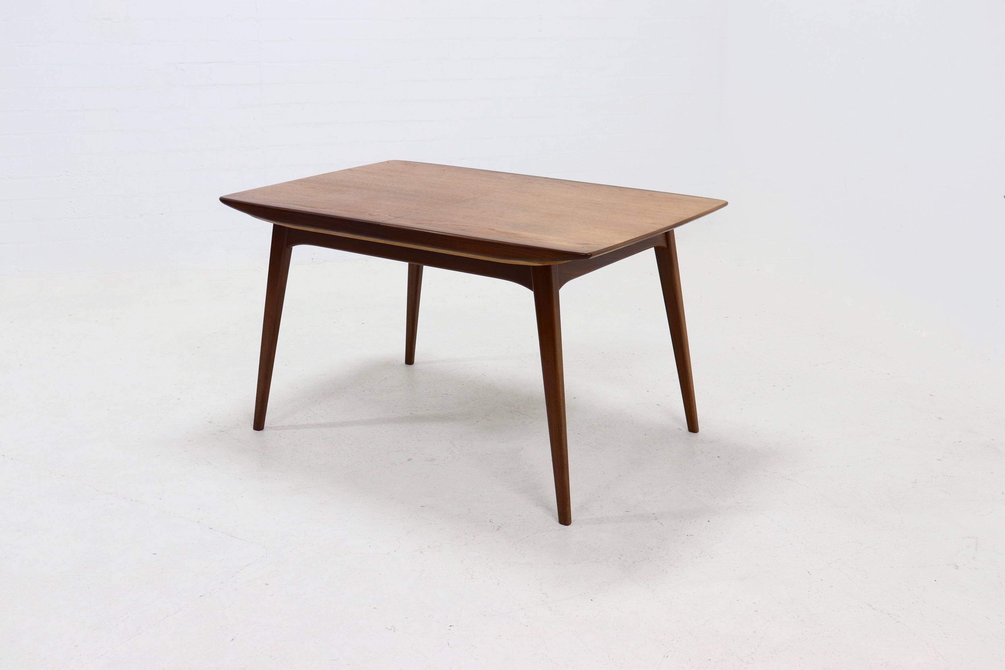 Extendable Teak Dining Table by Louis van Teeffelen for WeBe 1950s