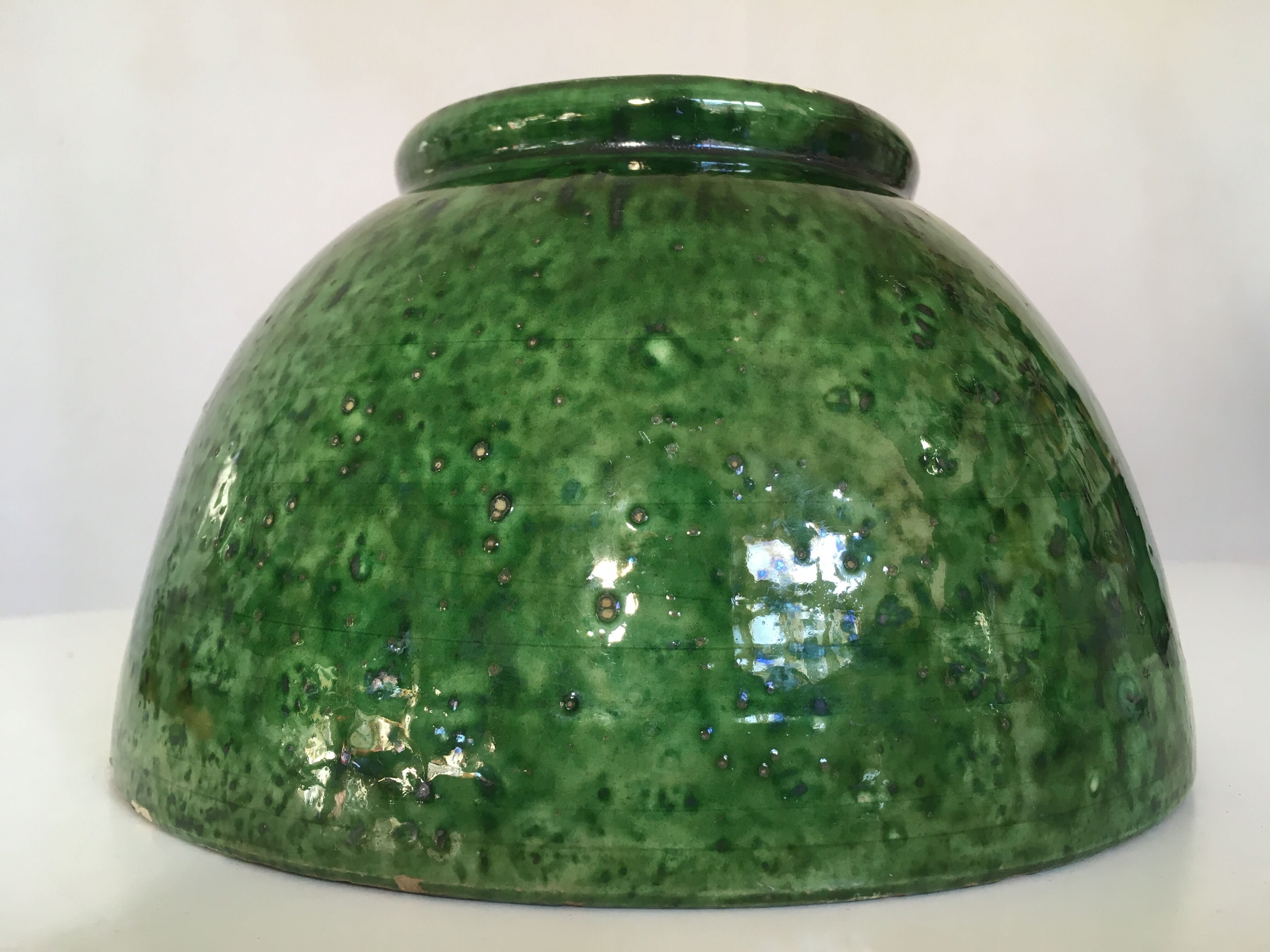 Foucard Jourdan Vallauris green glazed earth bowl 50