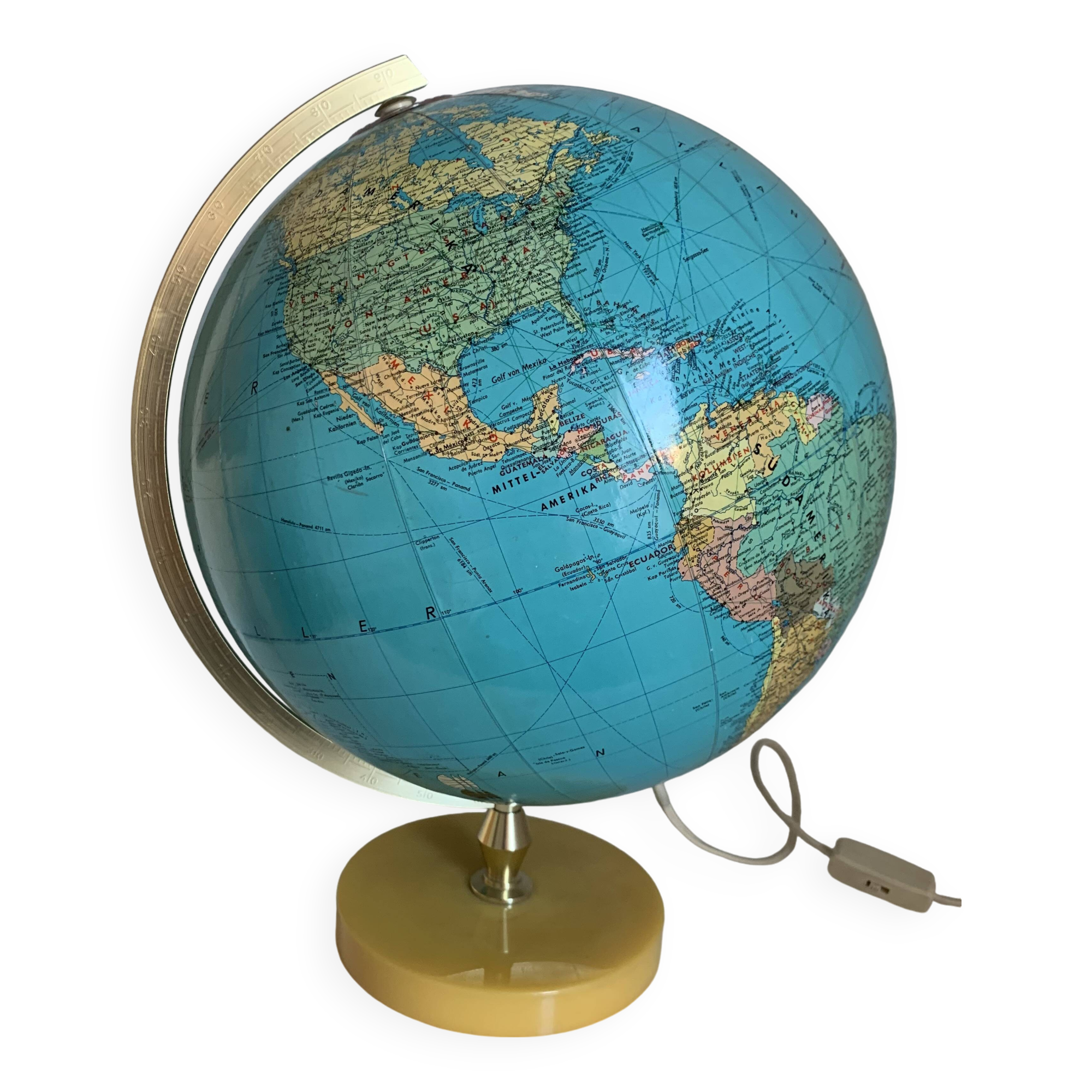 Grand globe vintage 1970 terrestre pvc jro verlag - 44 cm