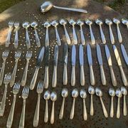 Cutlery set consisting of 49 pieces in silver metal, antique and collector's item