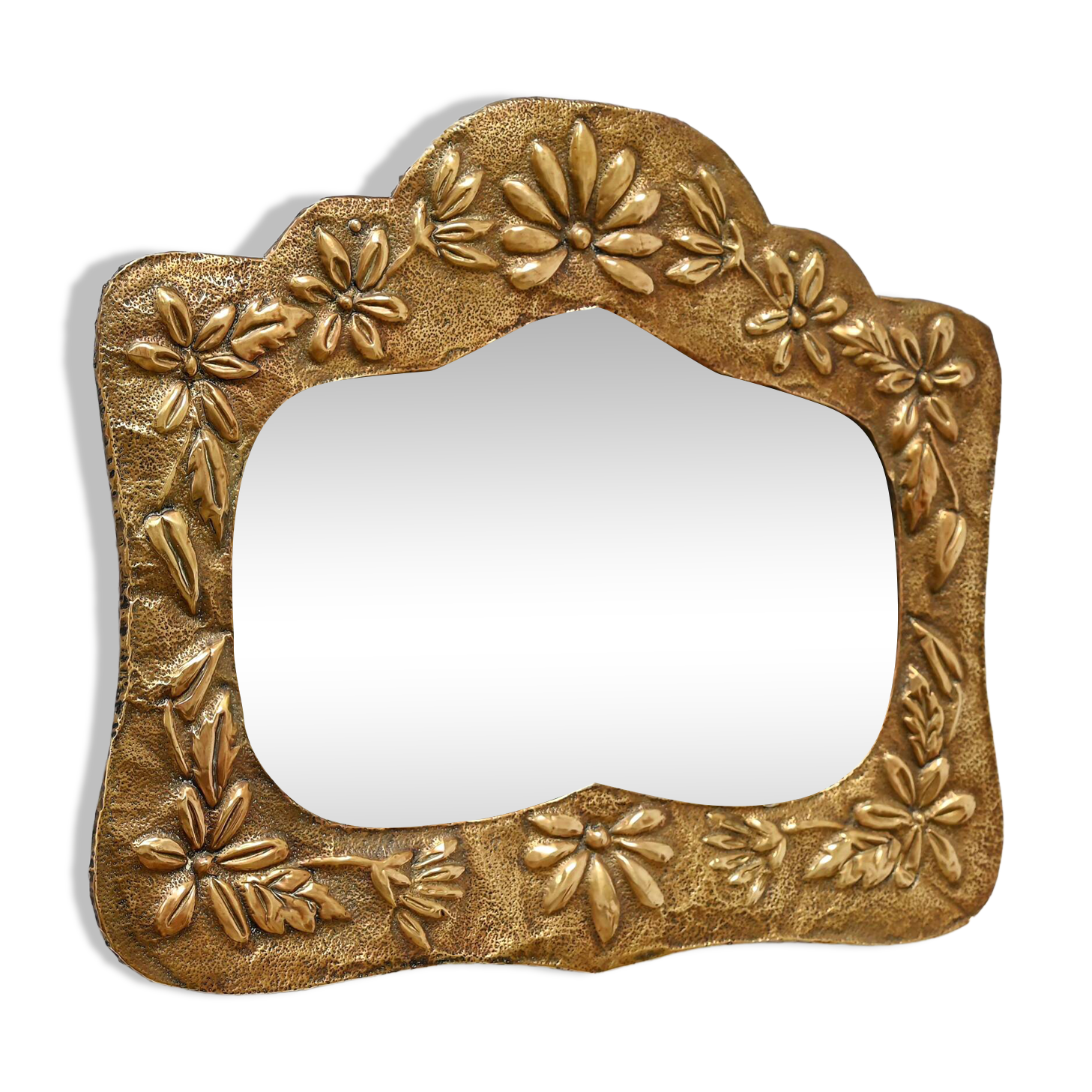 Miroir Art Nouveau en cuivre, France, années 1920
