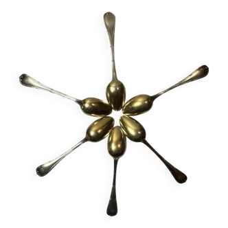 Six Christofle teaspoons, silver-plated vermeil