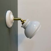 Vintage wall lamp shade in white opaline