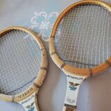 Old wooden frame tennis rackets