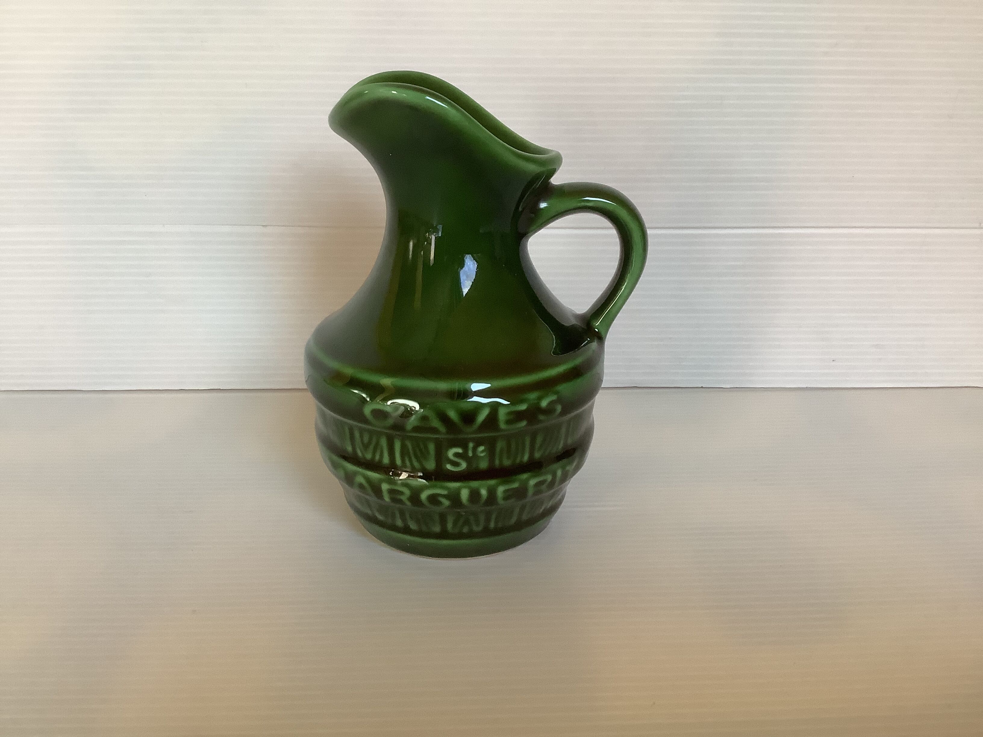 Green pitcher from the Sainte Marguerites desvres cellars