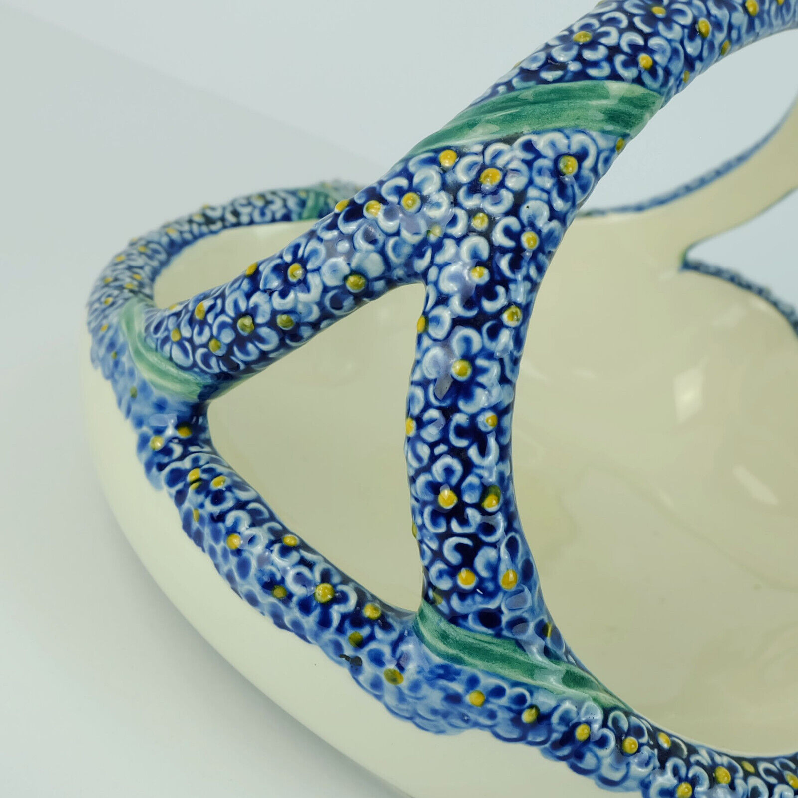 Majolika karlsruhe bowl ceramic basket art nouveau w.süs
