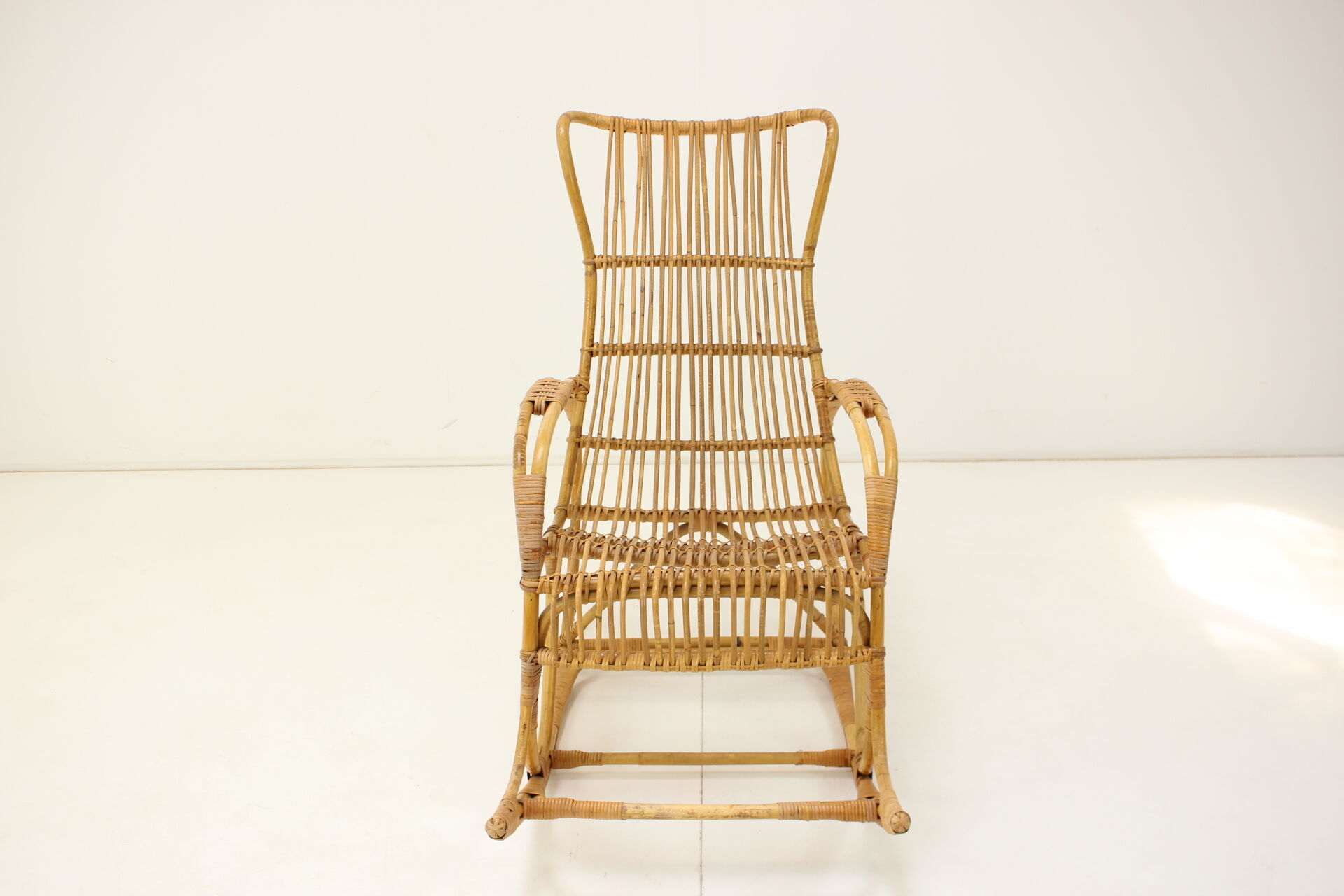 Mid-century rattan rocking chairs, 1960's