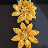 Wall lamps gilded metal sheets