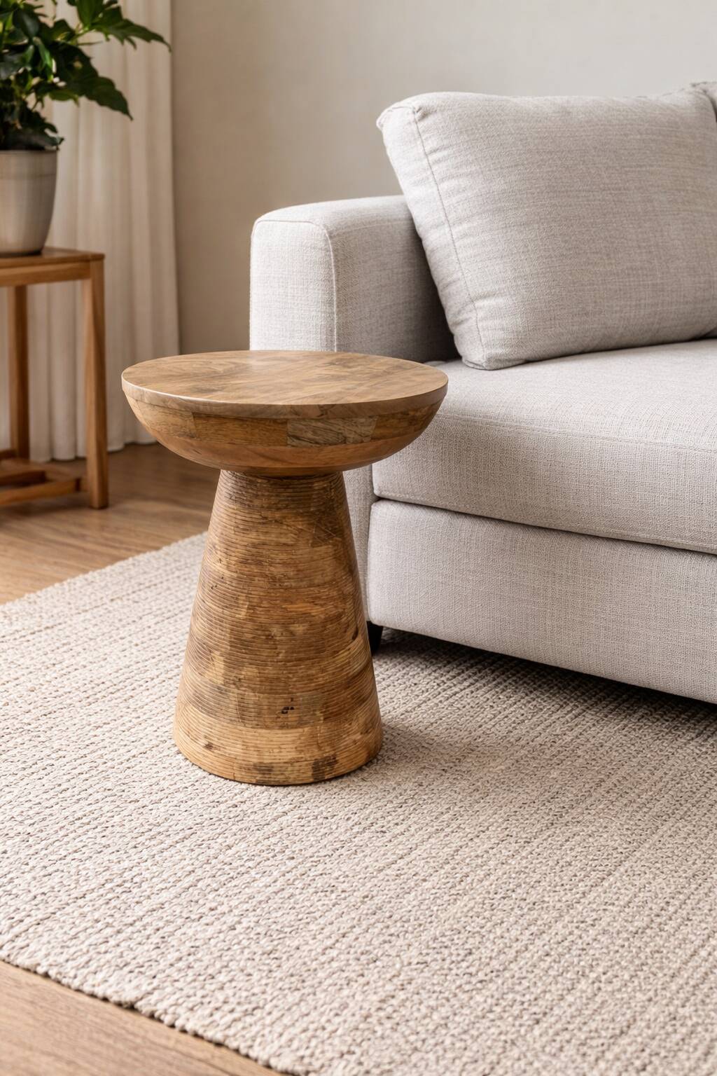 Side table or end table in mango wood