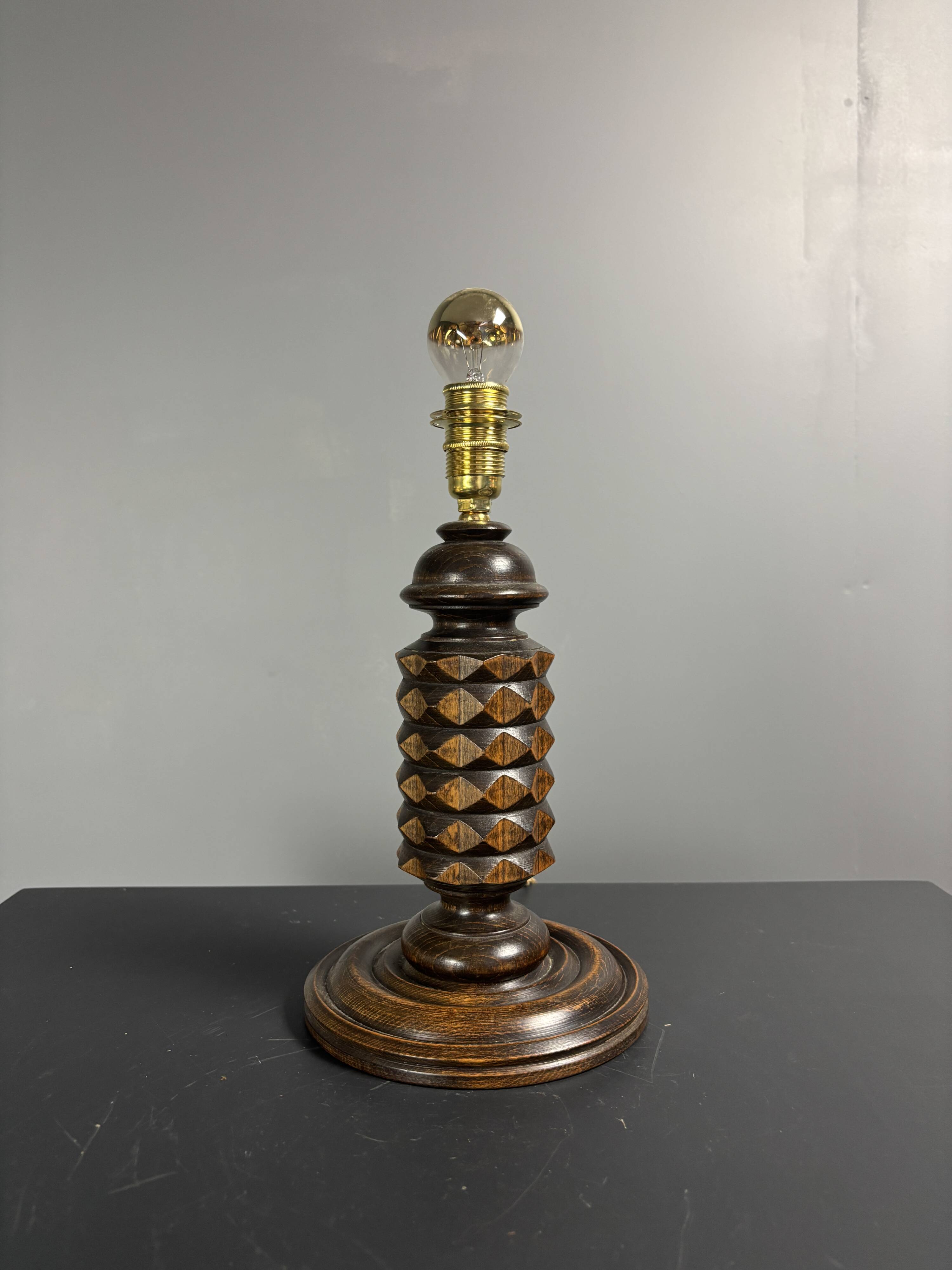 Midcentury French brutalist table lamp in the style of Charles Dudouyt, 50s