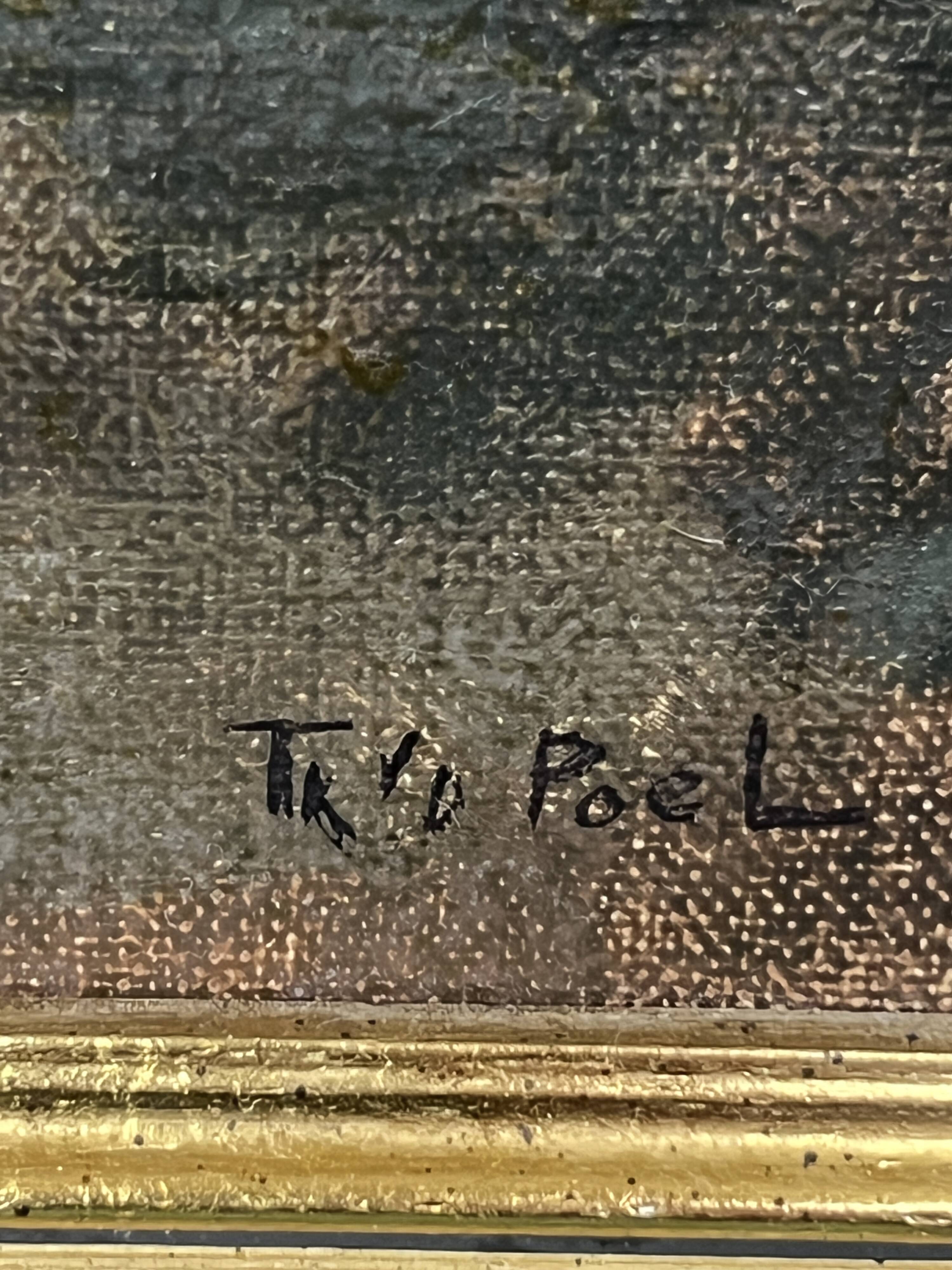 Theo van de Poel. "Evening Landscape" in the style of Impressionism.