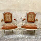 Pair of Louis XVI style armchairs
