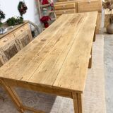 Antique solid oak craft table with drawers