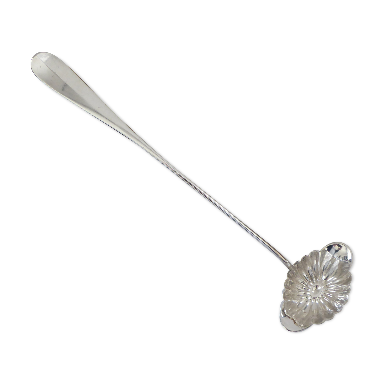 Silver metal sauce ladle