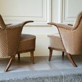 Lot of 2 armchairs sculptural 50 60 years