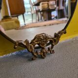 Classic Bronze and Brass Oval Mirror from the 1950s.