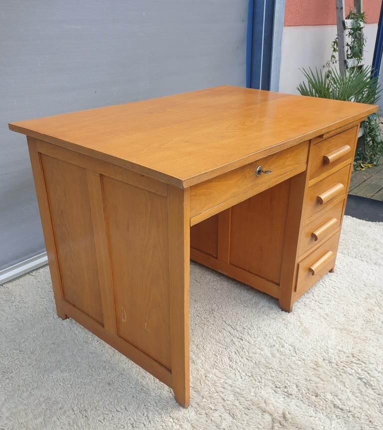 Desk 5 drawers 1 tablet vintage 1950