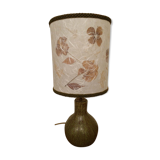 Stoneware standing lamp with dried flowers