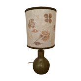 Lampe à poser pied en grès fleurs séchées
