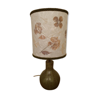 Stoneware standing lamp with dried flowers