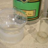 3 old large vials bottles glass laboratory pharmacy old chemistry