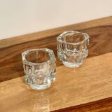 Pair of vintage glass candlesticks