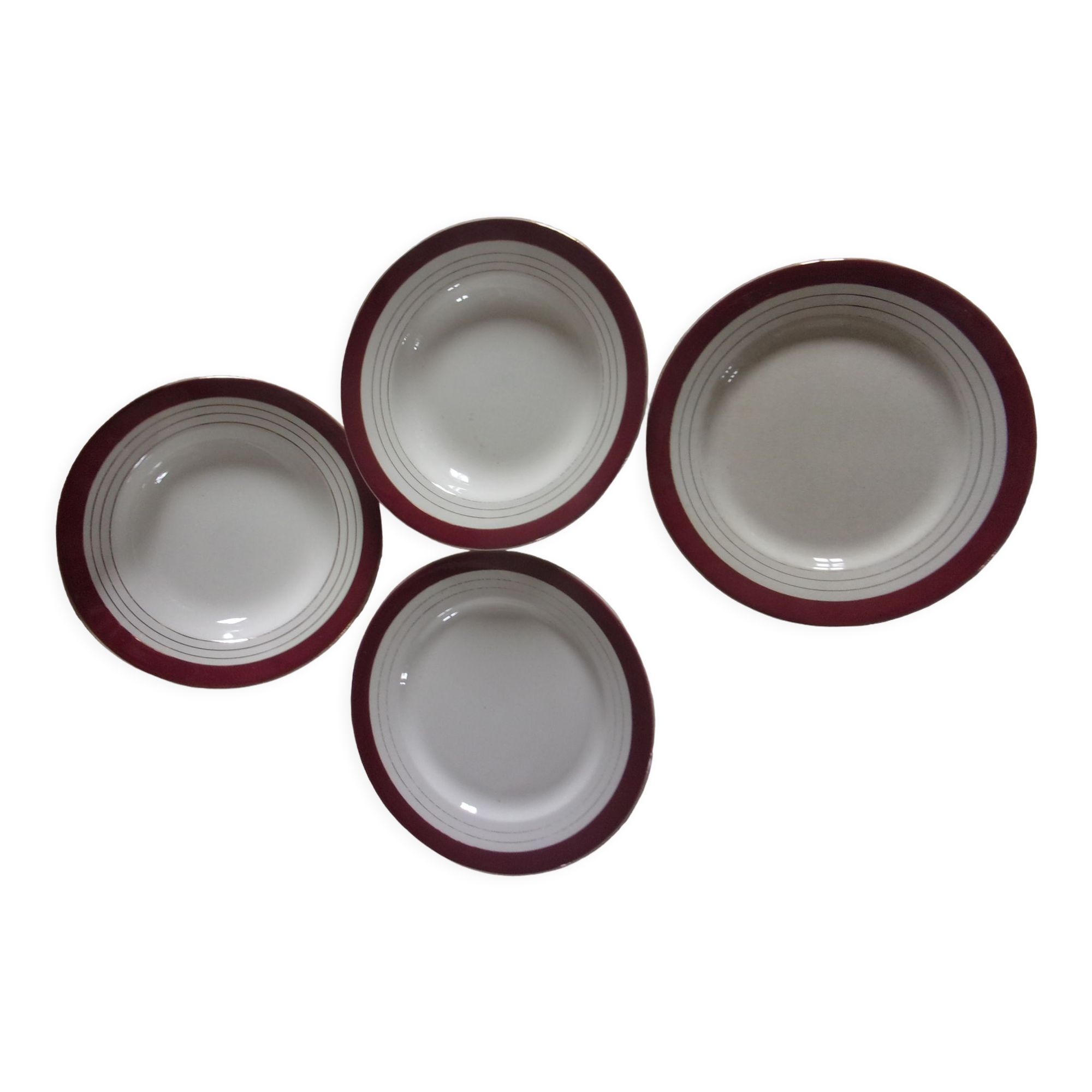 Set of 4 plates Digoin Sarreguemines