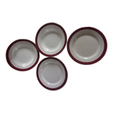Set of 4 plates Digoin Sarreguemines