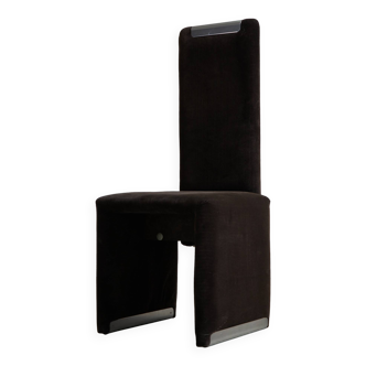 Chaises italiennes en velours côtelé avec détails chromés par Luigi Saccardo, années 1970