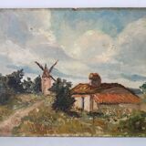 Small landscape painting of countryside