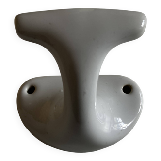 XL white ceramic earthenware coat rack from the 1960s
