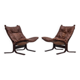 1970s, Norwegian design by Ingmar Relling, model "Siesta", pair of two chairs, original condition.