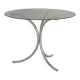 Table for 4 people in smoked glass and metal, 1970.