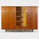 XL Vintage mid century modern 5-door wardrobe in teak, Italian style 1960s