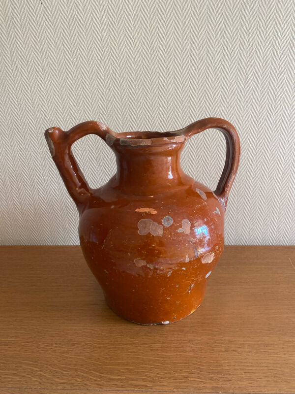 Ancien orjol en terre cuite vernissée sud ouest