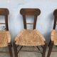 Set of 4 brutalist chairs wood and rope, popular art