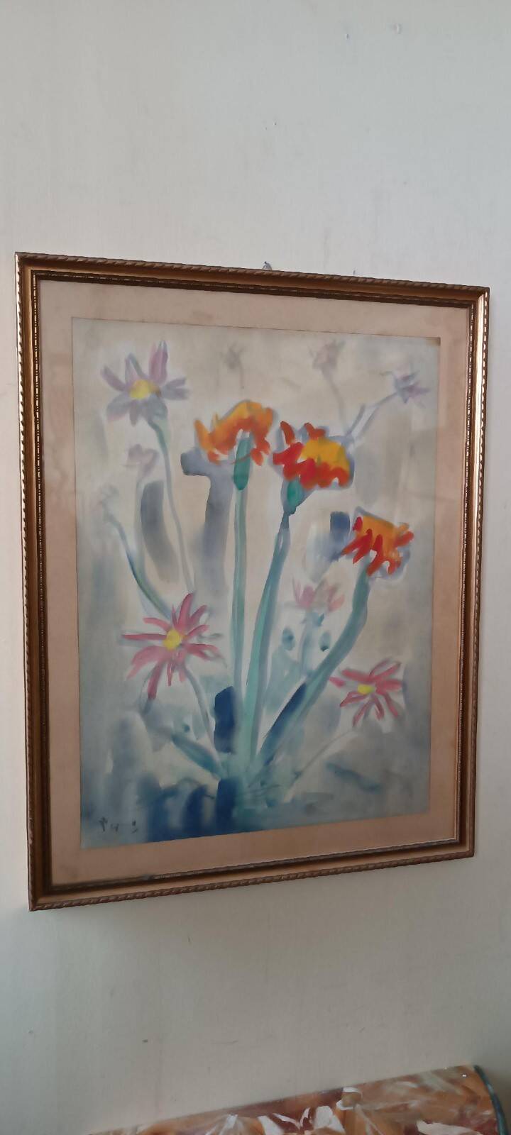 Mixed media painting by Enzo Pregno. (Alexandria, 1898 - Florence, 1972)