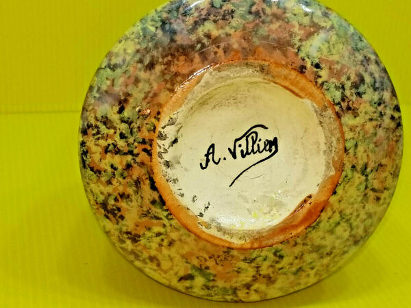 Cruche pichet grès et bronze art déco 1930, A. Villien