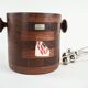 Danish teak and steel ice bucket, 1970s, Scandinavian Modern barware