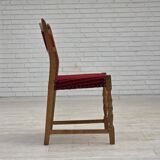 1970s, set of 6 Danish dining chairs, oak wood, furniture wool.