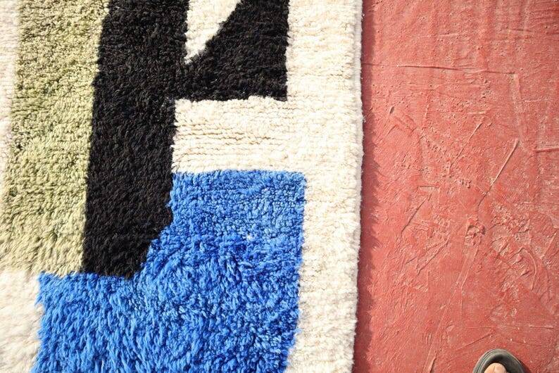 Handmade blue Beni Ourain rug 150/250cm