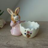 Shape rabbit pattern flowers eggcup