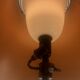 Lampe en bronze décor palmier Maison Bagués années 1970 en TBE