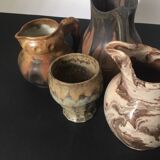 Denbac pitcher, flamed terracotta, 1900