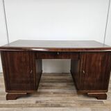 1930s oak open desk with drawers
